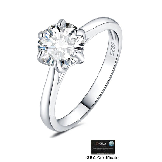 Anel solitário moissanite 2ct - 100% Prata