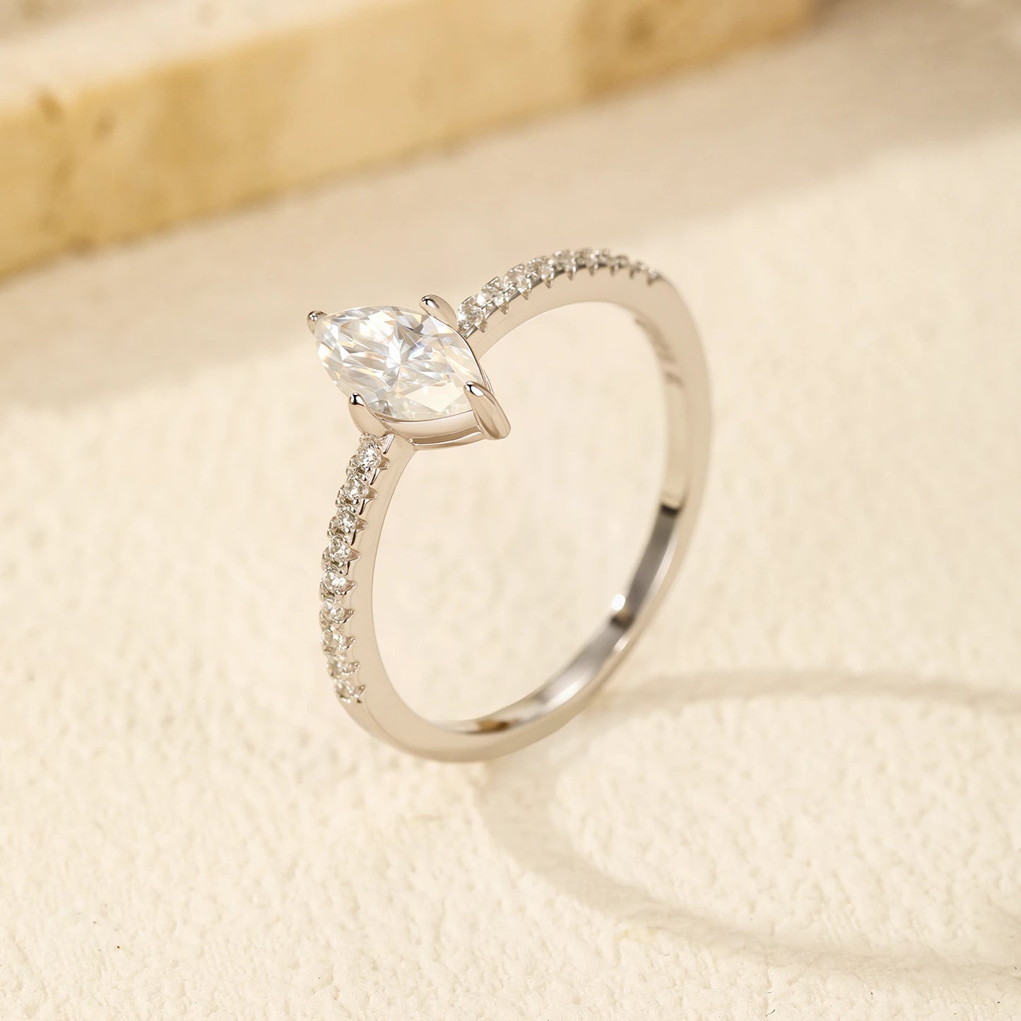 Anel Elisée Moissanite - 100% Prata 925
