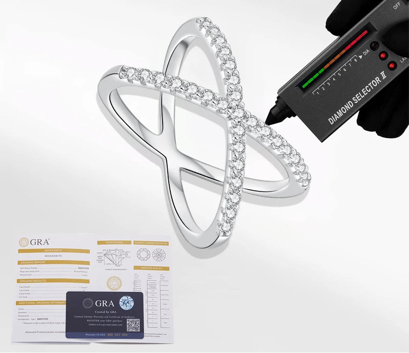 Anel Lumiere Moissanite - 100% Prata 925