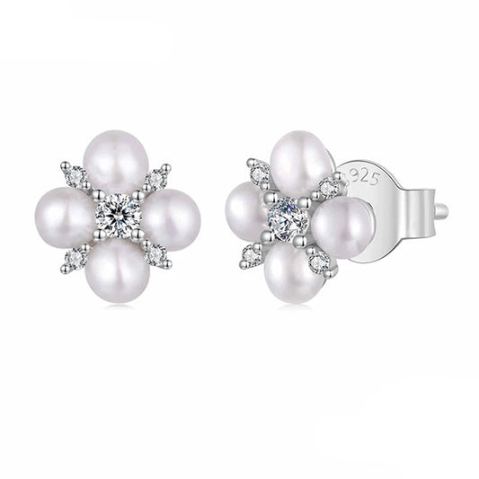 Brinco Pérola Moissanite - 100% Prata 925