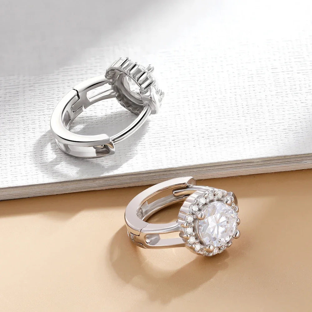 Brinco Serenity Moissanite 1ct - 100% Prata 925