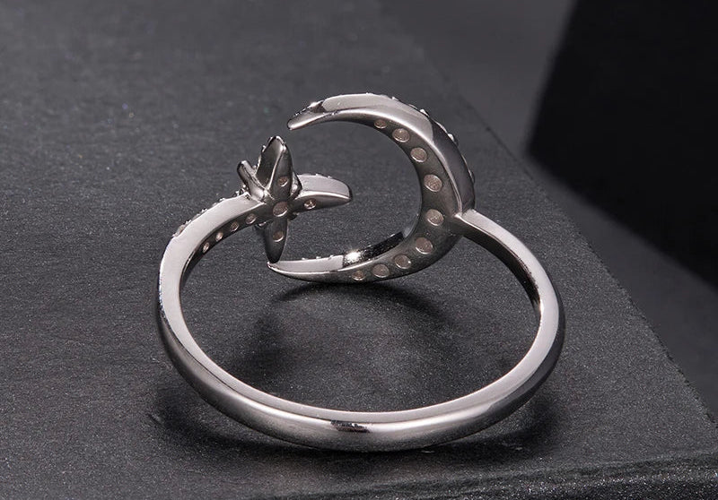 Anel The Moon Moissanite - 100% Prata 925