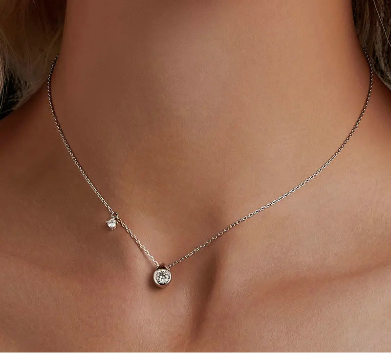 Colar Gota Moissanite 0.5 ct - 100% Prata 925