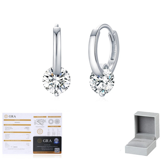 Brinco Grace Moissanite 1 ct - 100% Prata 925