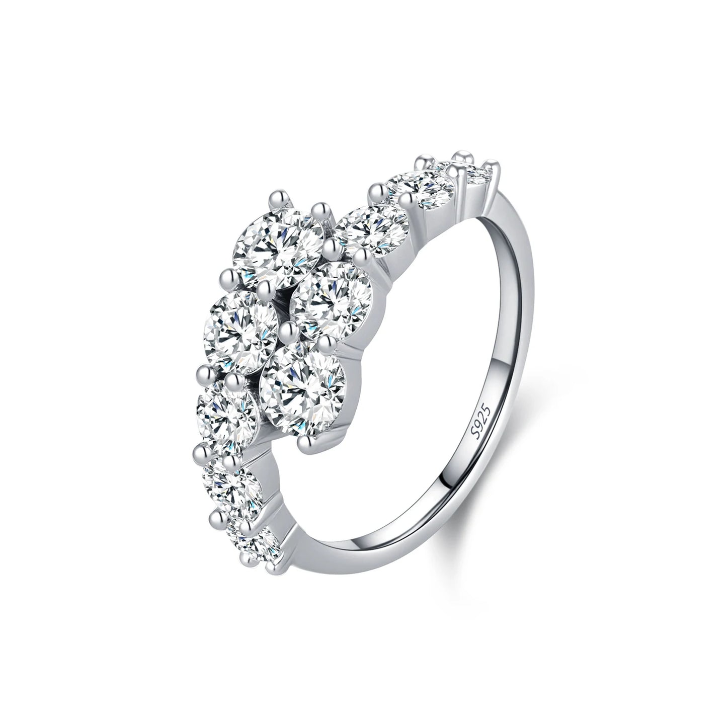 Anel Royale Moissanite - 100% Prata 925