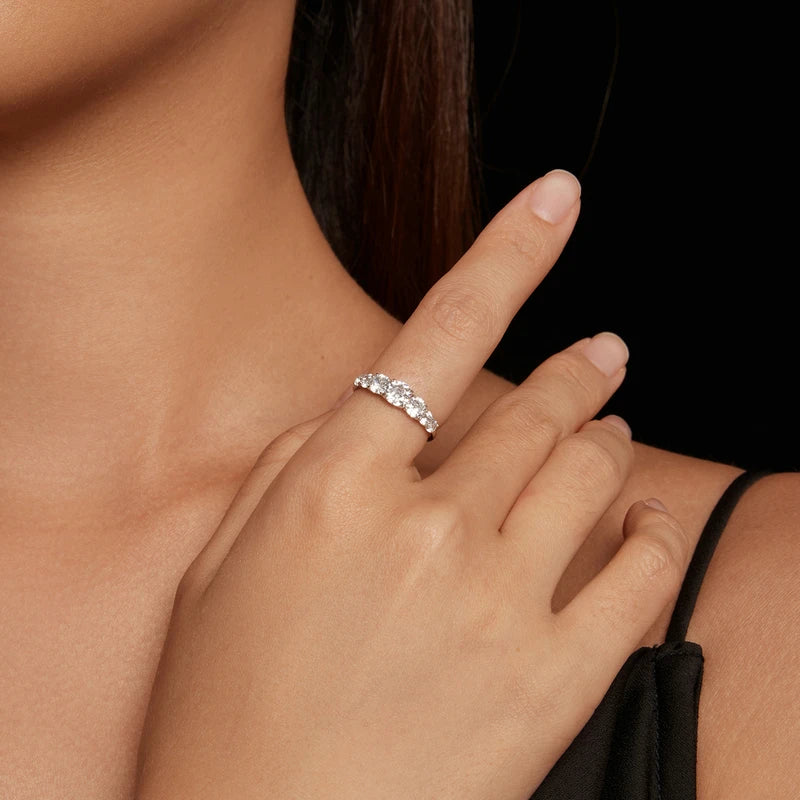 Anel Lumi Moissanite - 100% Prata 925