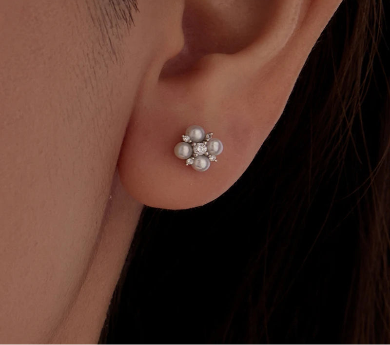 Brinco Pérola Moissanite - 100% Prata 925
