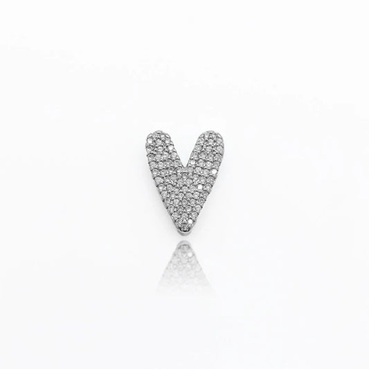 Pingente Coração cristal - cravejado com zircônias