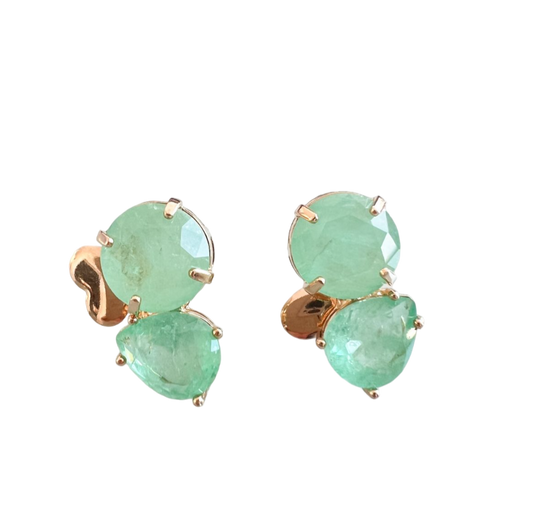 Brinco Duplo Turmalina - Pedra Fusion