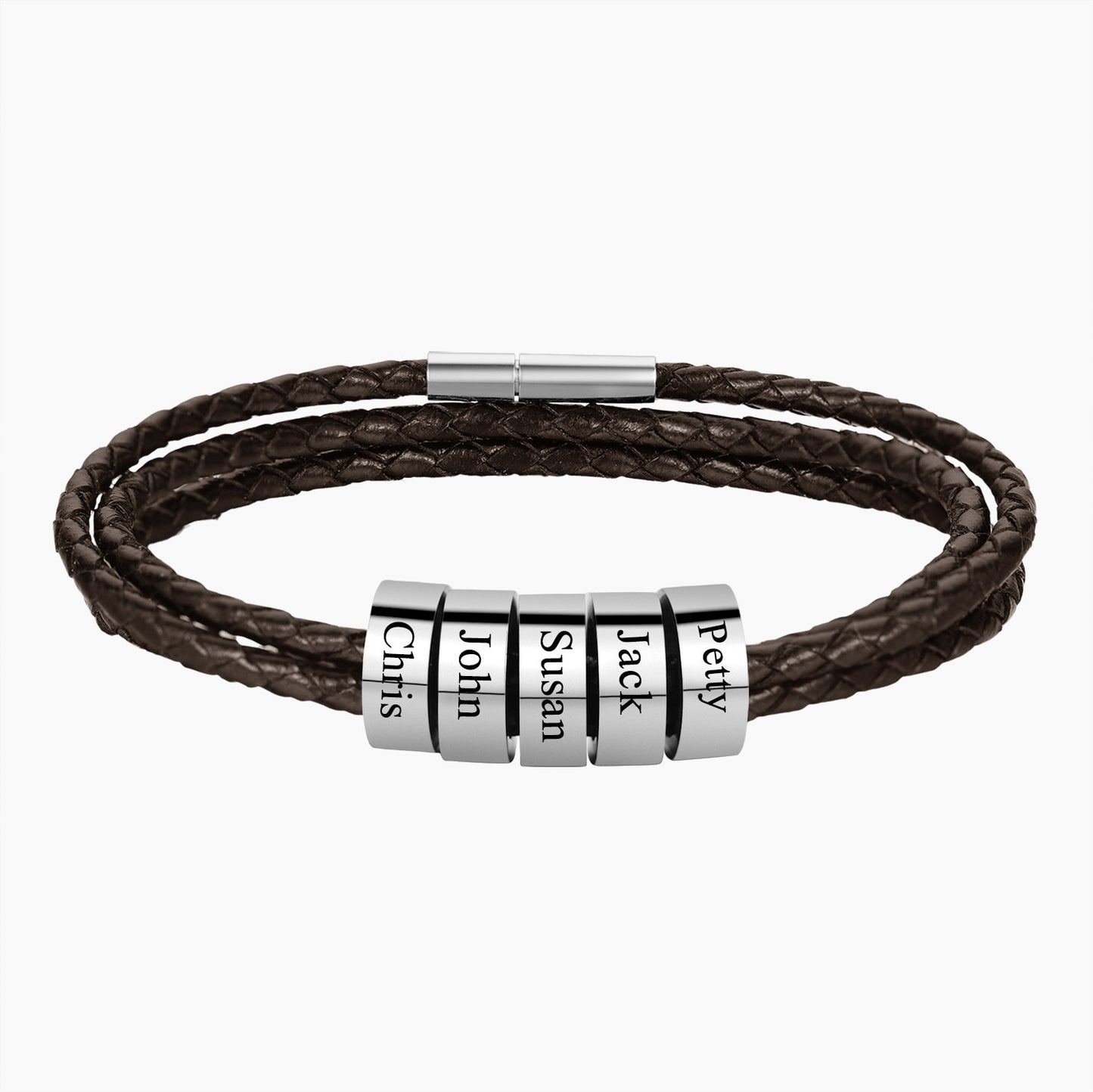 Bracelete Family Forever - Personalizável em Couro Legítimo