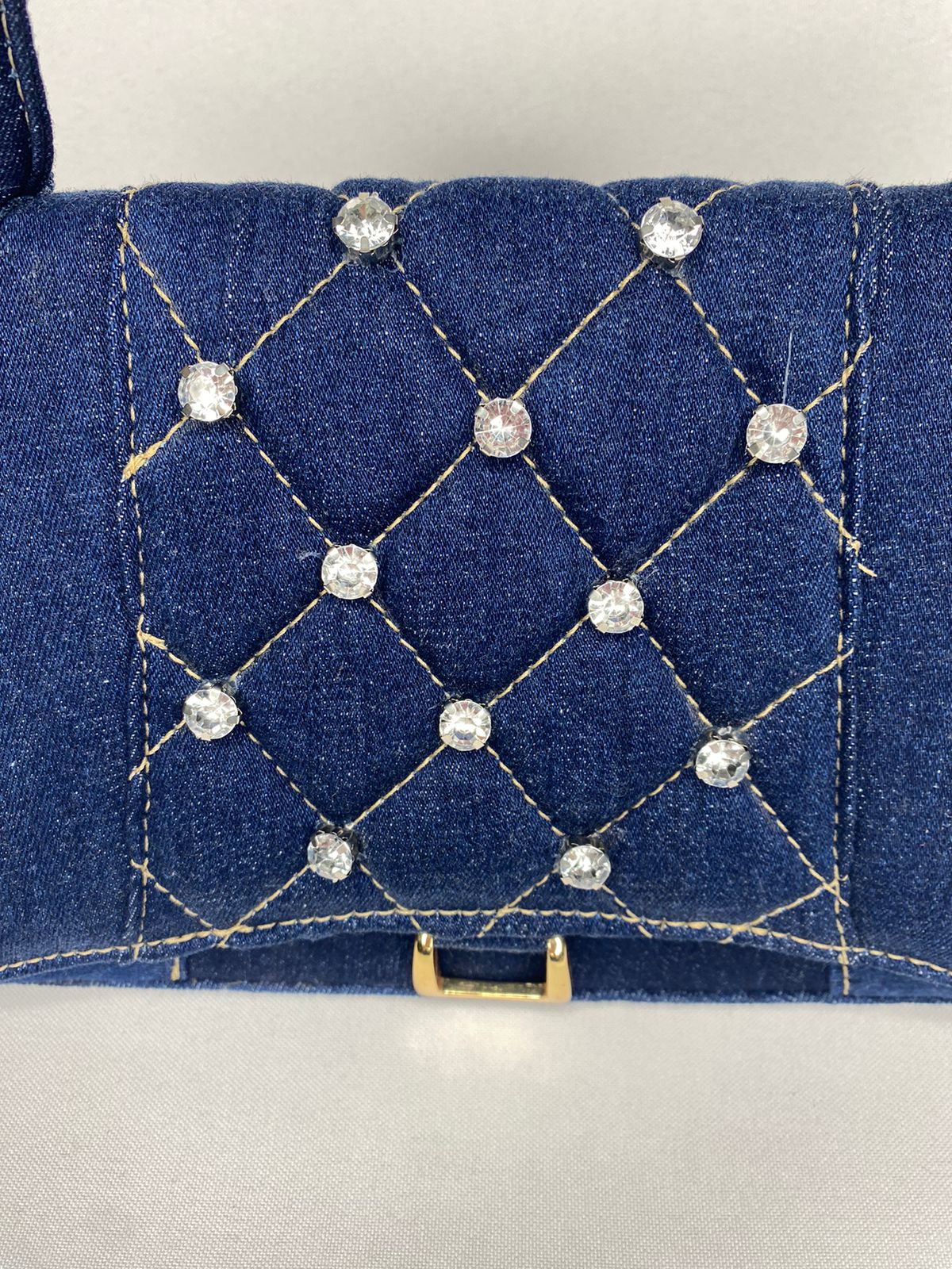 Bolsa Tiracolo Jeans escuro Cristal - Customizada