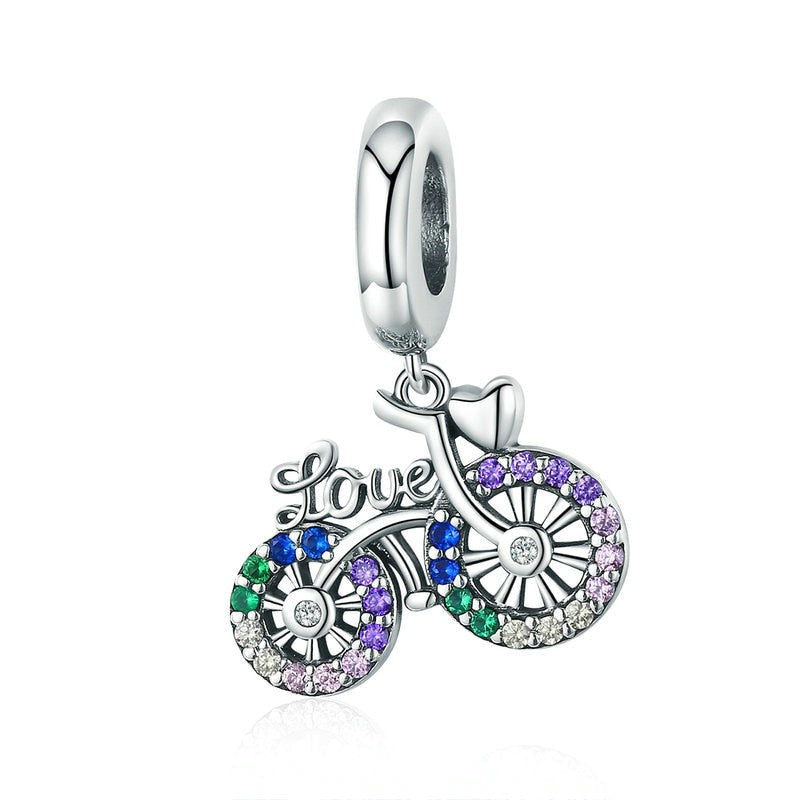 Charm Color Bike - 100% Prata 925 com Zircônias