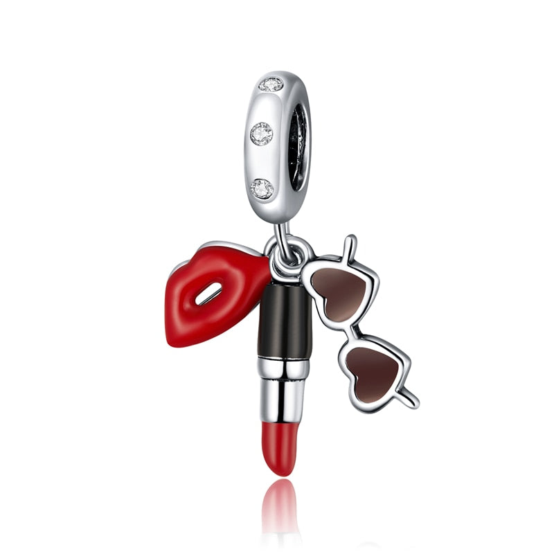 Charm Pendente Lipstick - 100% Prata 925