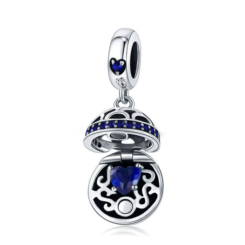 Charm Pendente Box Safira - 100% Prata 925 com zircônias