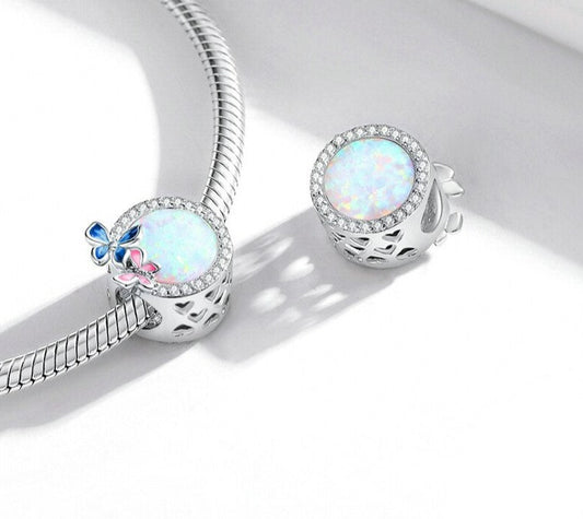 Charm Butterfly Sky - 100% Prata 925 com Opala
