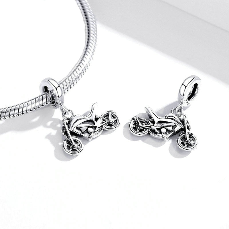 Charm Pendente Motocicleta Silver - 100% Prata 925