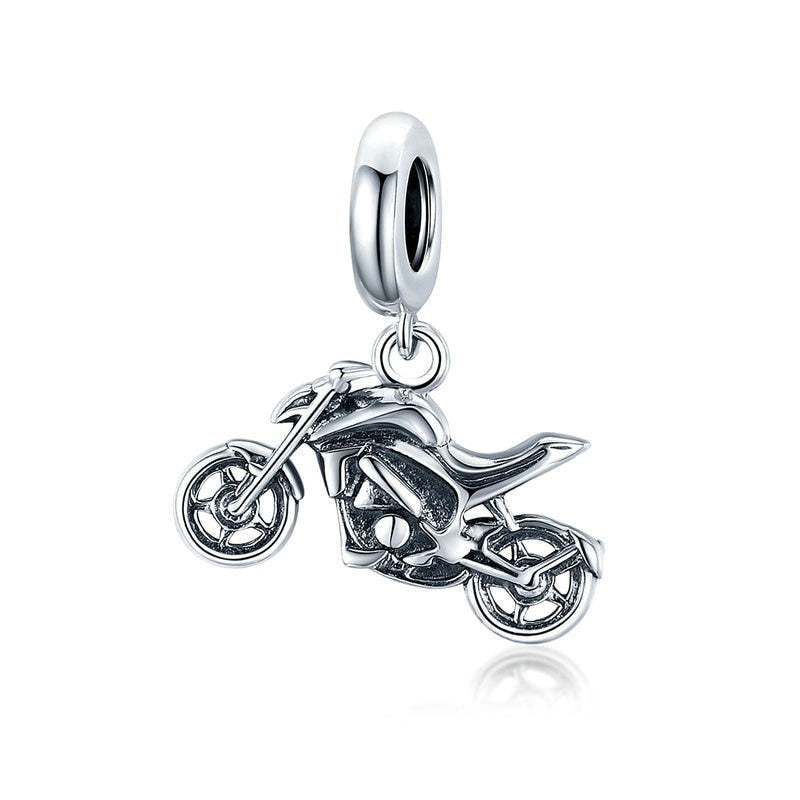 Charm Pendente Motocicleta Silver - 100% Prata 925