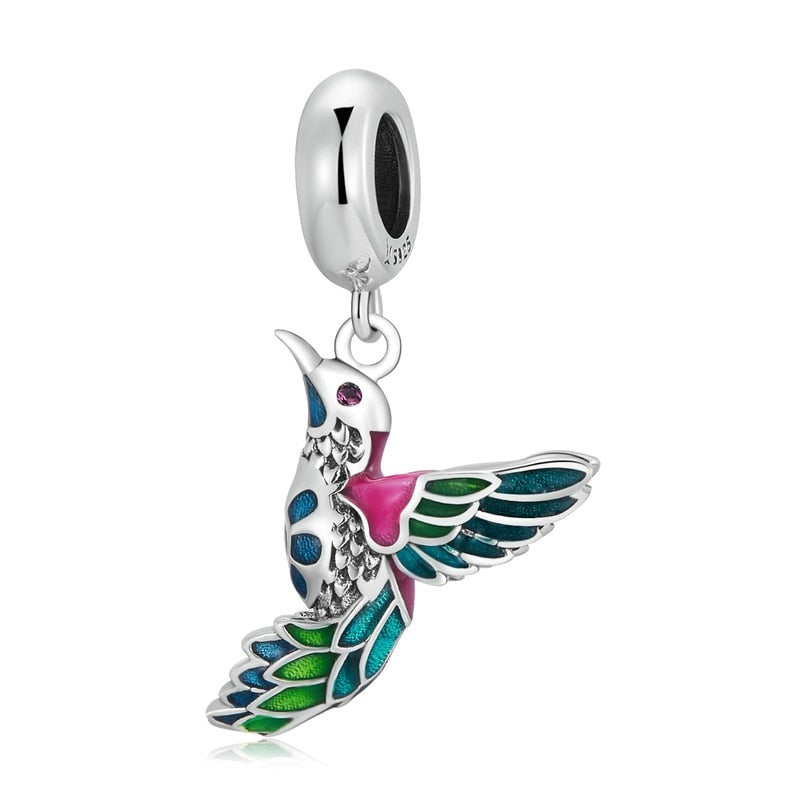 Charm Pendente Color Bird - 100% Prata 925 esmaltada