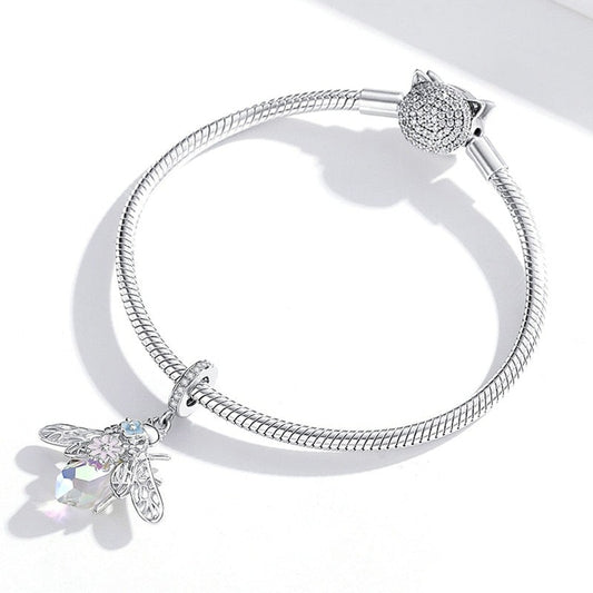 Charm Abelha Encantada - 100% Prata 925 com zircônias