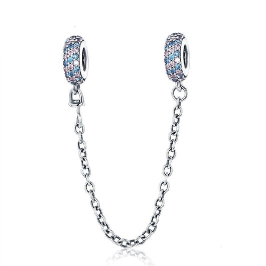 Corrente de Segurança Rainbow - 100% Prata 926 com zircônias