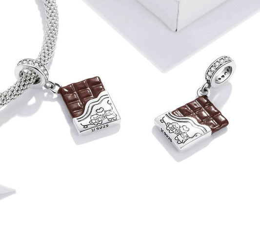 Charm Chocolate Bar - 100% Prata 925 Esmaltada