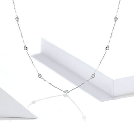 Colar Lumini - 100% Prata com zircônias