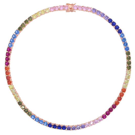 Colar Riviera Rainbow 5mm - Cravejado com Zircônias