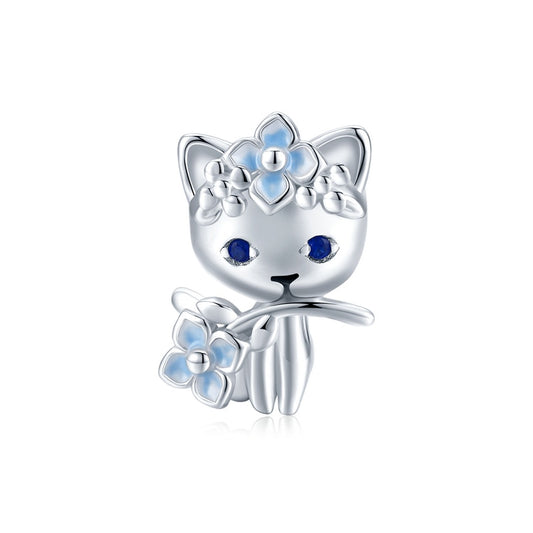 Charm Gato Elfo - 100% Prata 925 Esmaltada