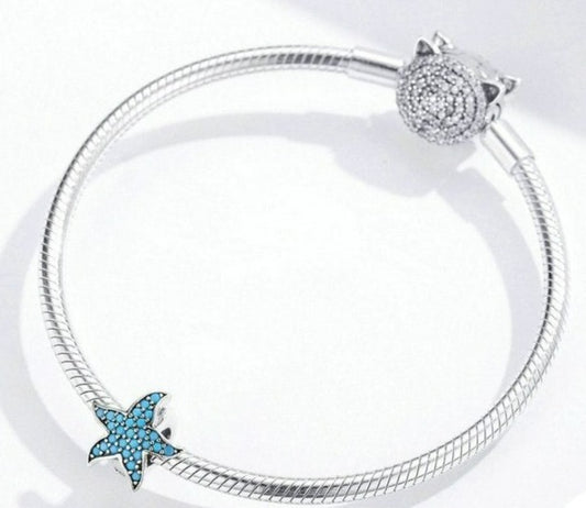 Charm Separador Estrela do Mar - 100% Prata com Zircônias