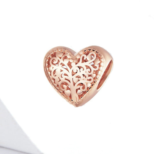 Charm Golden Heart - 100% Prata 925 banhado a Ouro 18k
