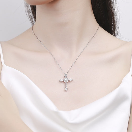 Crucifixo Diamond - 100% Prata 925 com Zircônias