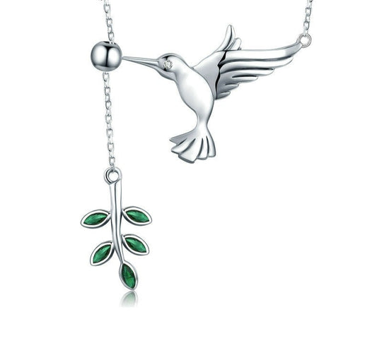 Colar Beija-Flor Pendente - 100% Prata 925