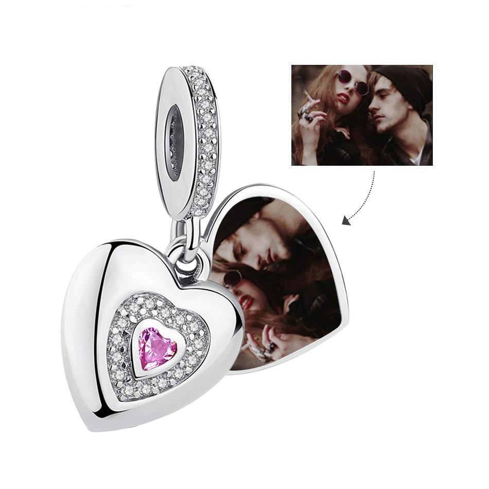 Charm Pendente Pink Heart - Personalizável