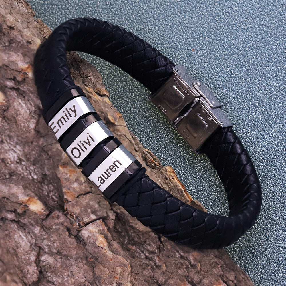 Bracelete de Couro Steel - Personalizável