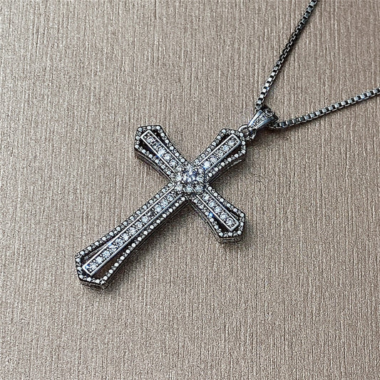 Crucifixo Platinum Stone - Cravejado com Zircônias