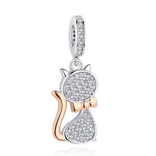 Charm Pendente Cat Shine - 100% Prata 925 com Zircônias