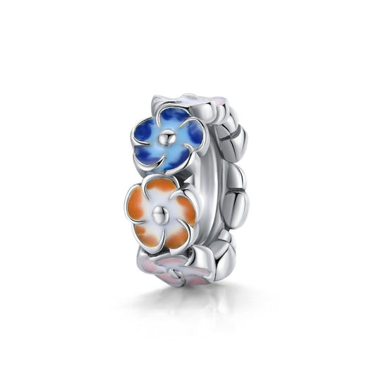 Charm Jardim Florido - 100% Prata 925 Esmaltada