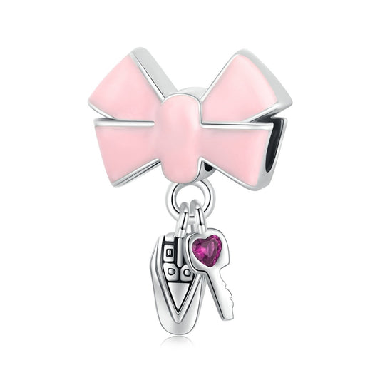 Charm Chave de Carro Penélope - 100% Prata 925 Esmaltada