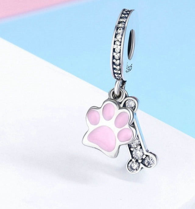 Charms Amor Dog - 100% Prata 925 com Zircônias