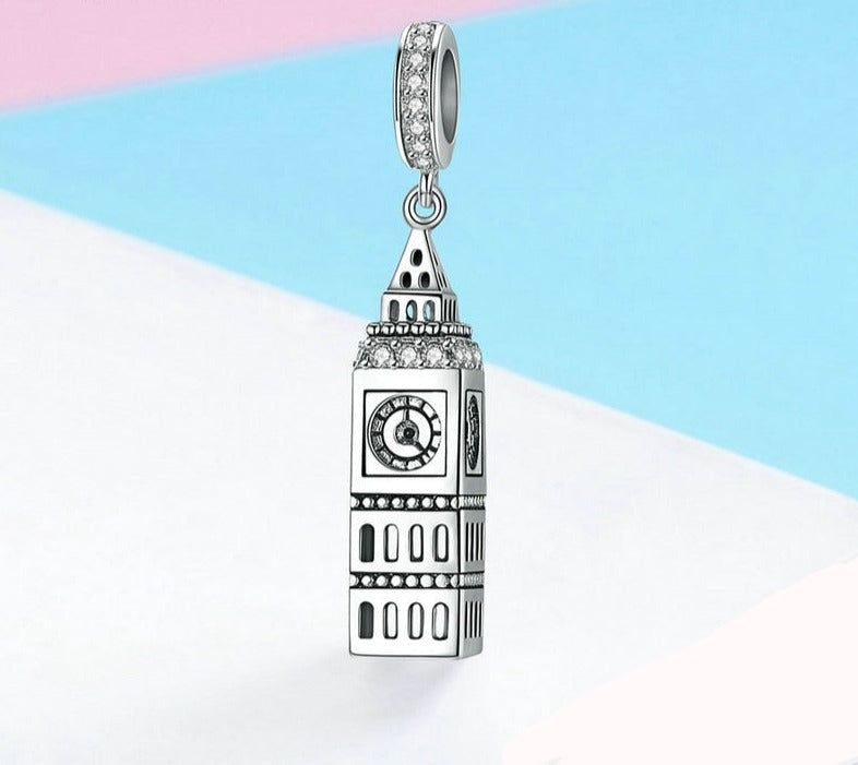 Charm Pendente Big Ben Londres - 100% Prata 925