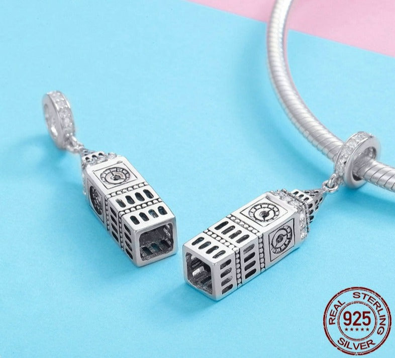 Charm Pendente Big Ben Londres - 100% Prata 925