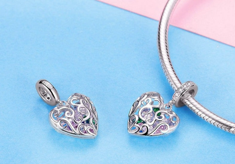 Charm Pendente Romance - 100% Prata 925 com zircônias