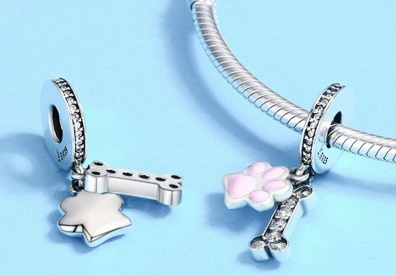 Charms Amor Dog - 100% Prata 925 com Zircônias