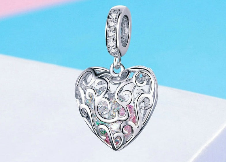 Charm Pendente Romance - 100% Prata 925 com zircônias