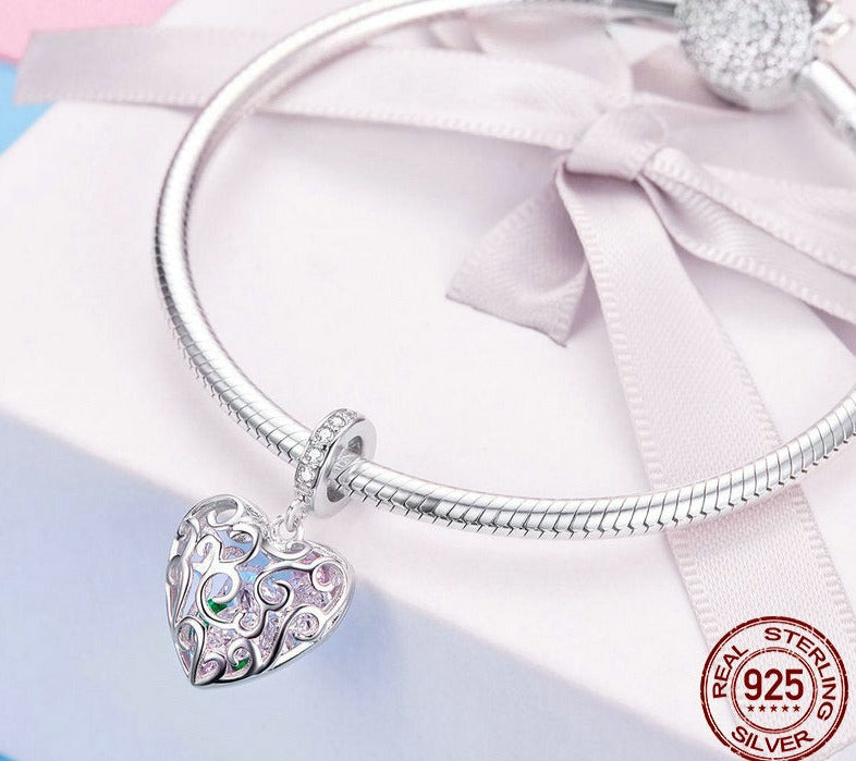 Charm Pendente Romance - 100% Prata 925 com zircônias