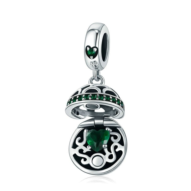 Charm Pendente Box Safira - 100% Prata 925 com zircônias