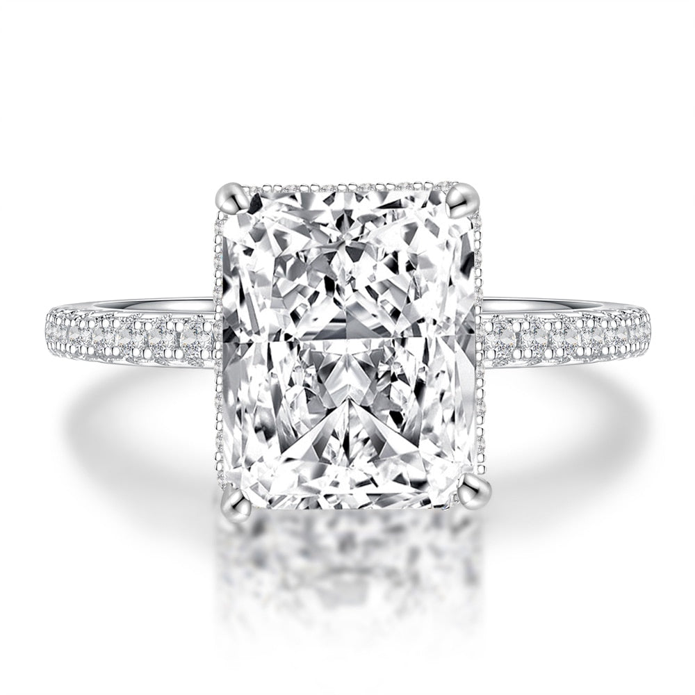 Anel Catherine - 100% Prata com Moissanite