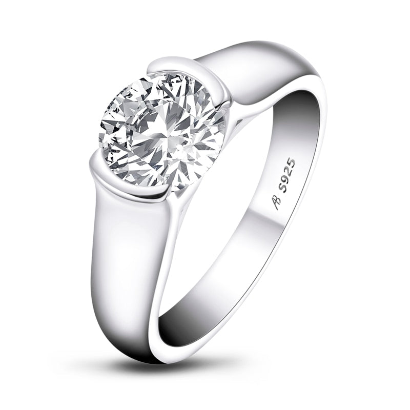 Anel Sirius - 100% Prata com Moissanite