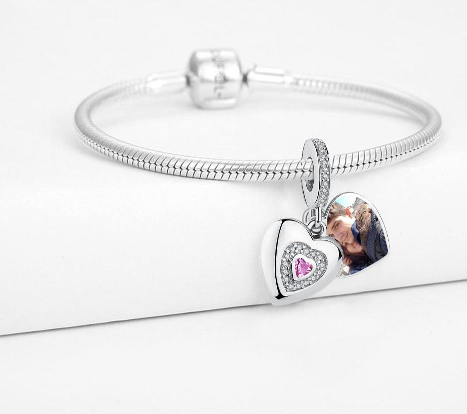 Charm Pendente Pink Heart - Personalizável