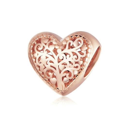 Charm Golden Heart - 100% Prata 925 banhado a Ouro 18k